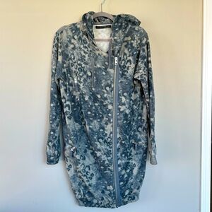 AllSaints Ridley Long Oversized Moto-Style Zip Hoodie Jacket Size:US6